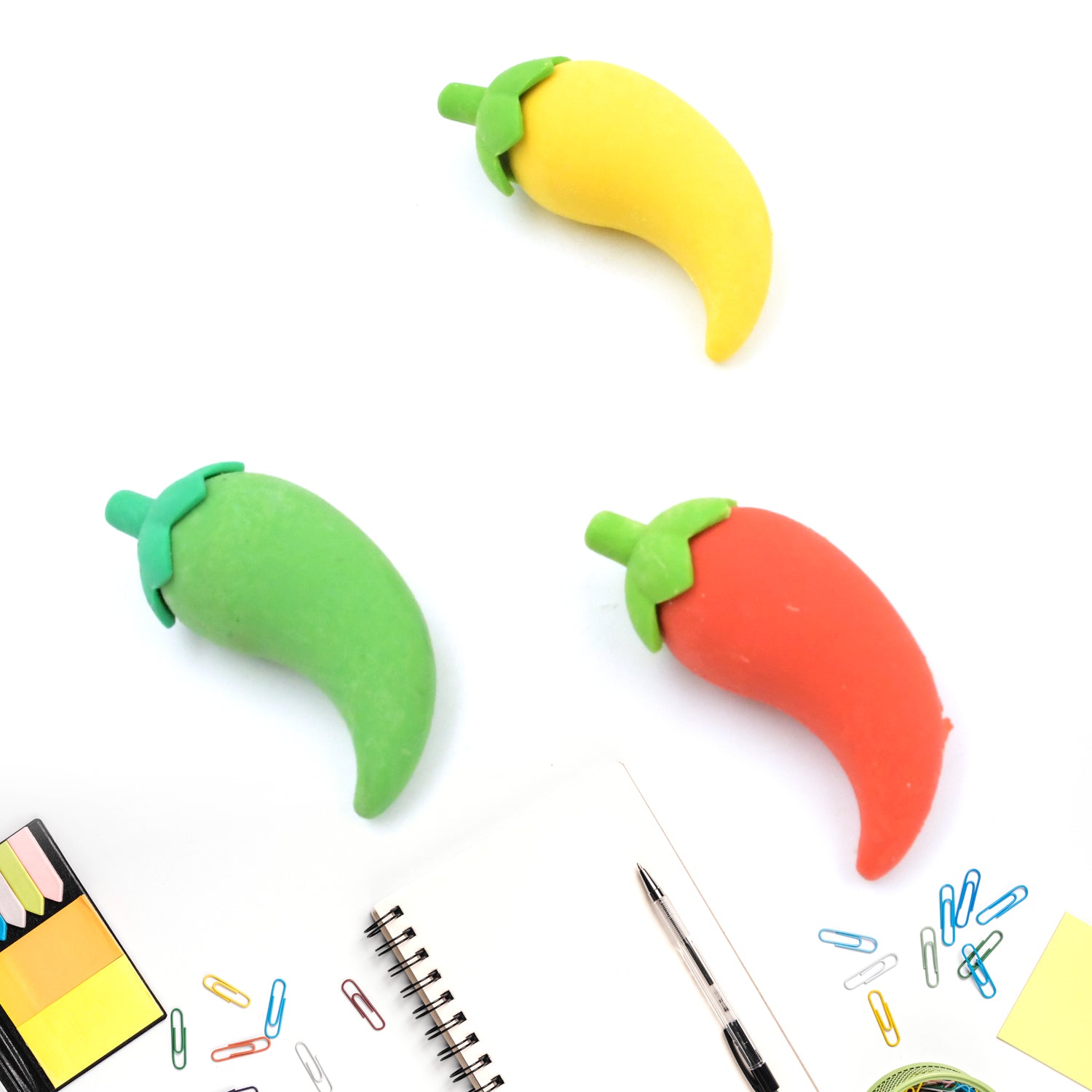 02_dbed6e40-1cd1-49bf-80ae-686fd952337f_1500x1500.jpg 3D Chili Shape Erasers Colorful Mini Novelty Set for children (3 Pcs Set) - Image 1