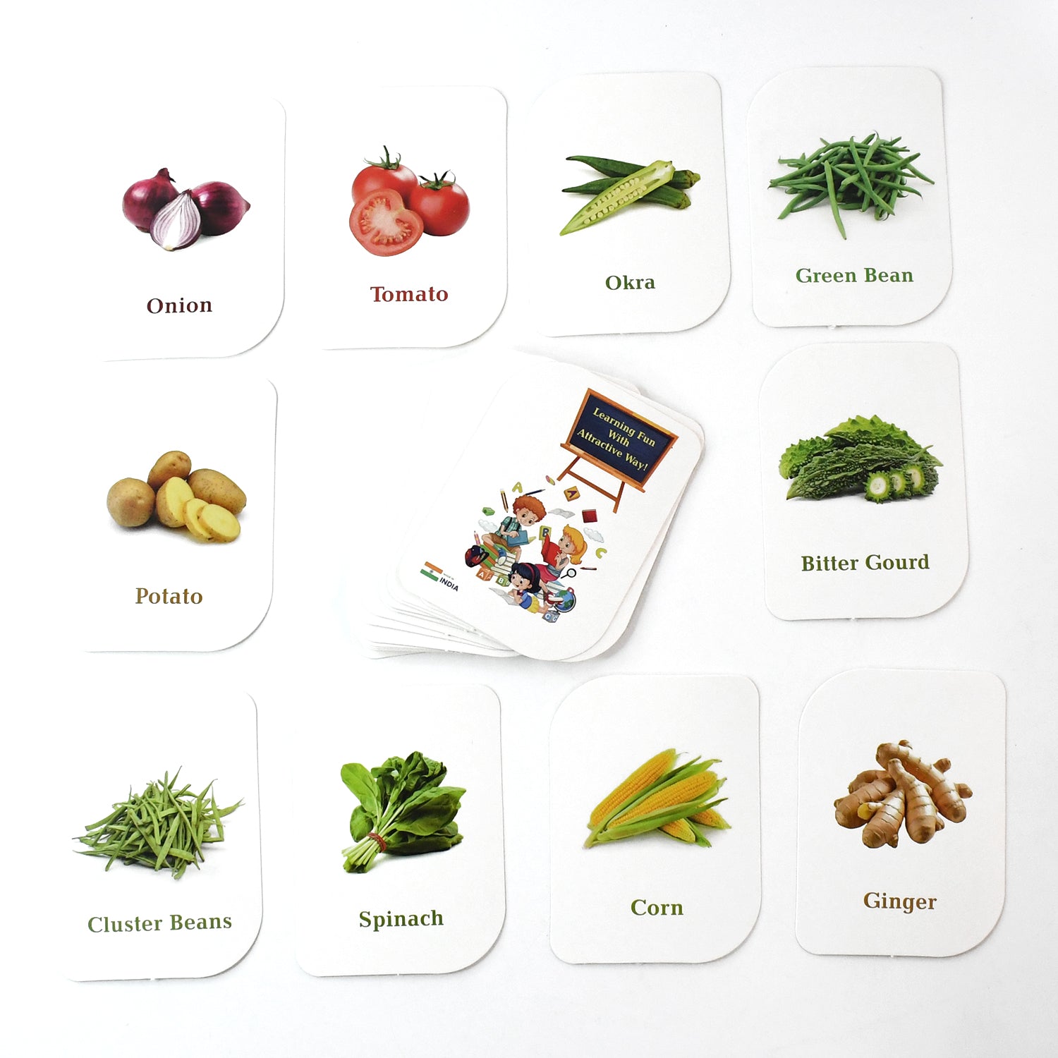 04_71e4c47a-64a2-4560-b219-35c660f73607.jpg childkraft 32-Piece Educational Vegetable Flash Cards Set - Image 1