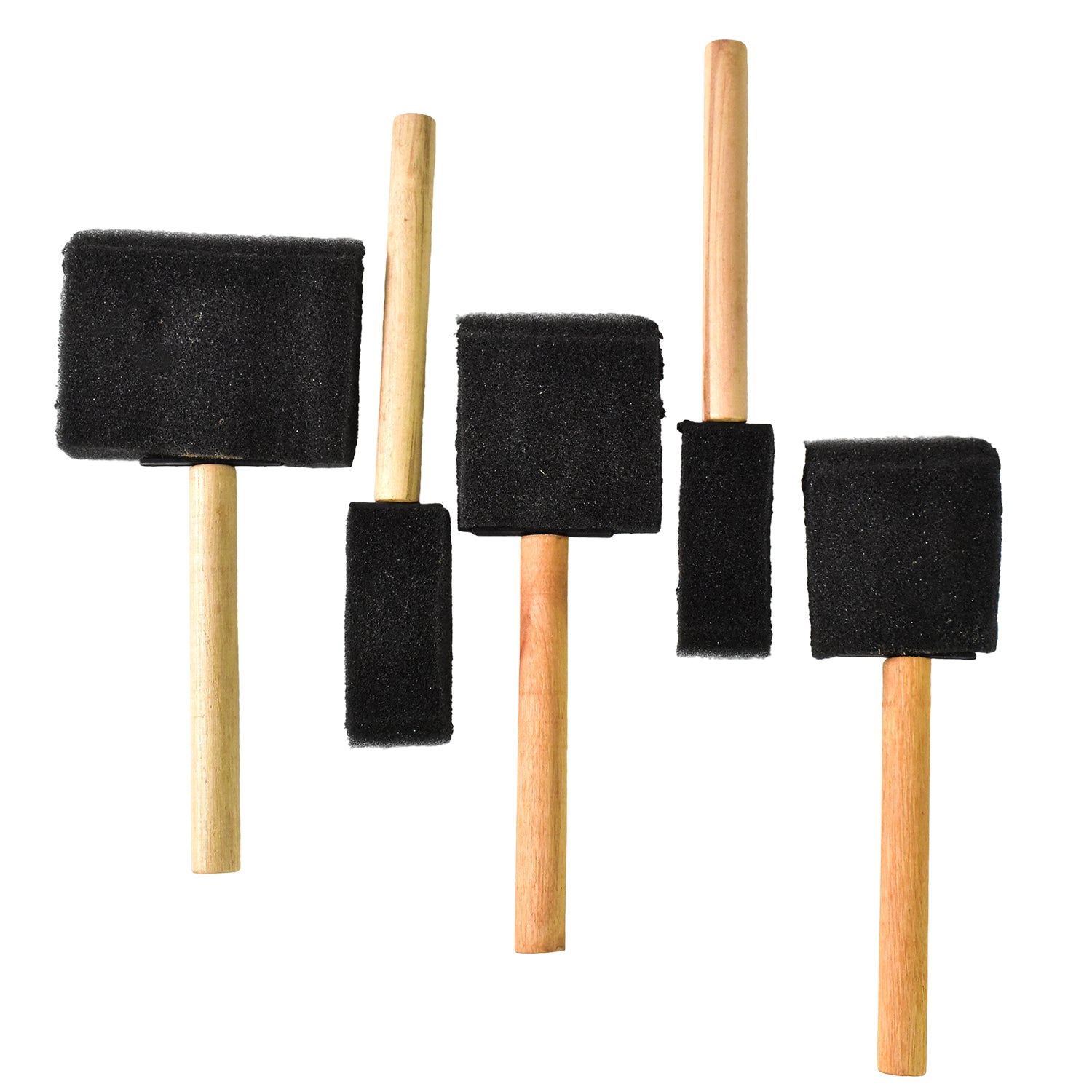07_d6d4353b-f7a9-4a0b-a7b5-34afc0104ee6.jpg Multipurpose Sponge Brush Set (5 Pcs) with Wooden Handles ?Foam Paint Applicator - Image 1