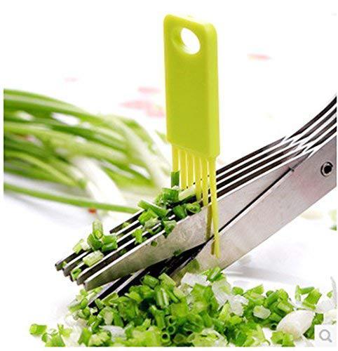 51SAwZkQC0L_34490cb8-7893-4b44-a78c-883c59d5a2d8.jpg Stainless Steel 5-Blade Herb Scissors - Image 1